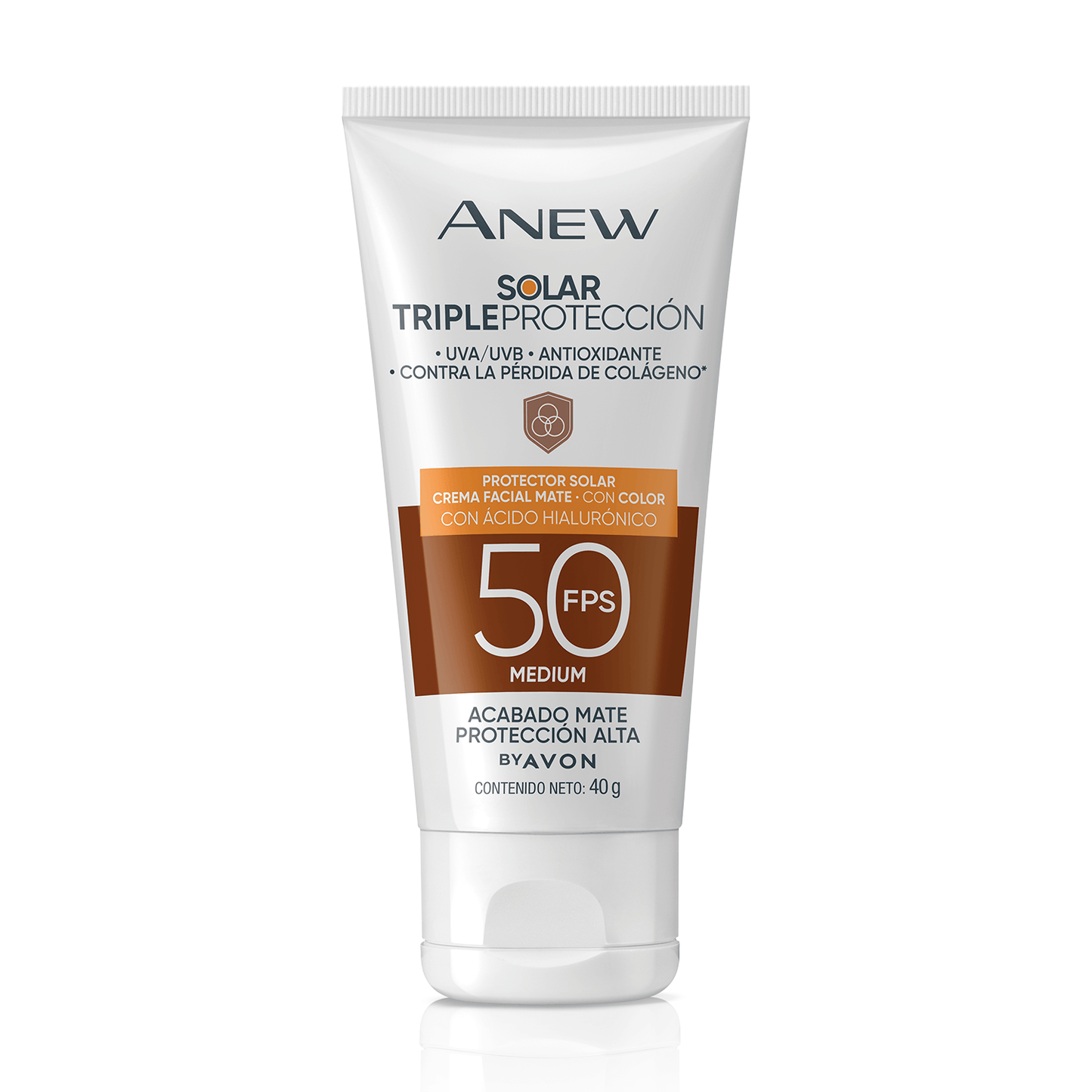 Anew Solar Triple Protección FPS 50 Protector Solar Loción Facial con Color 40 g