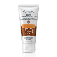 Anew Solar Triple Protección FPS 50 Protector Solar Loción Facial con Color 40 g